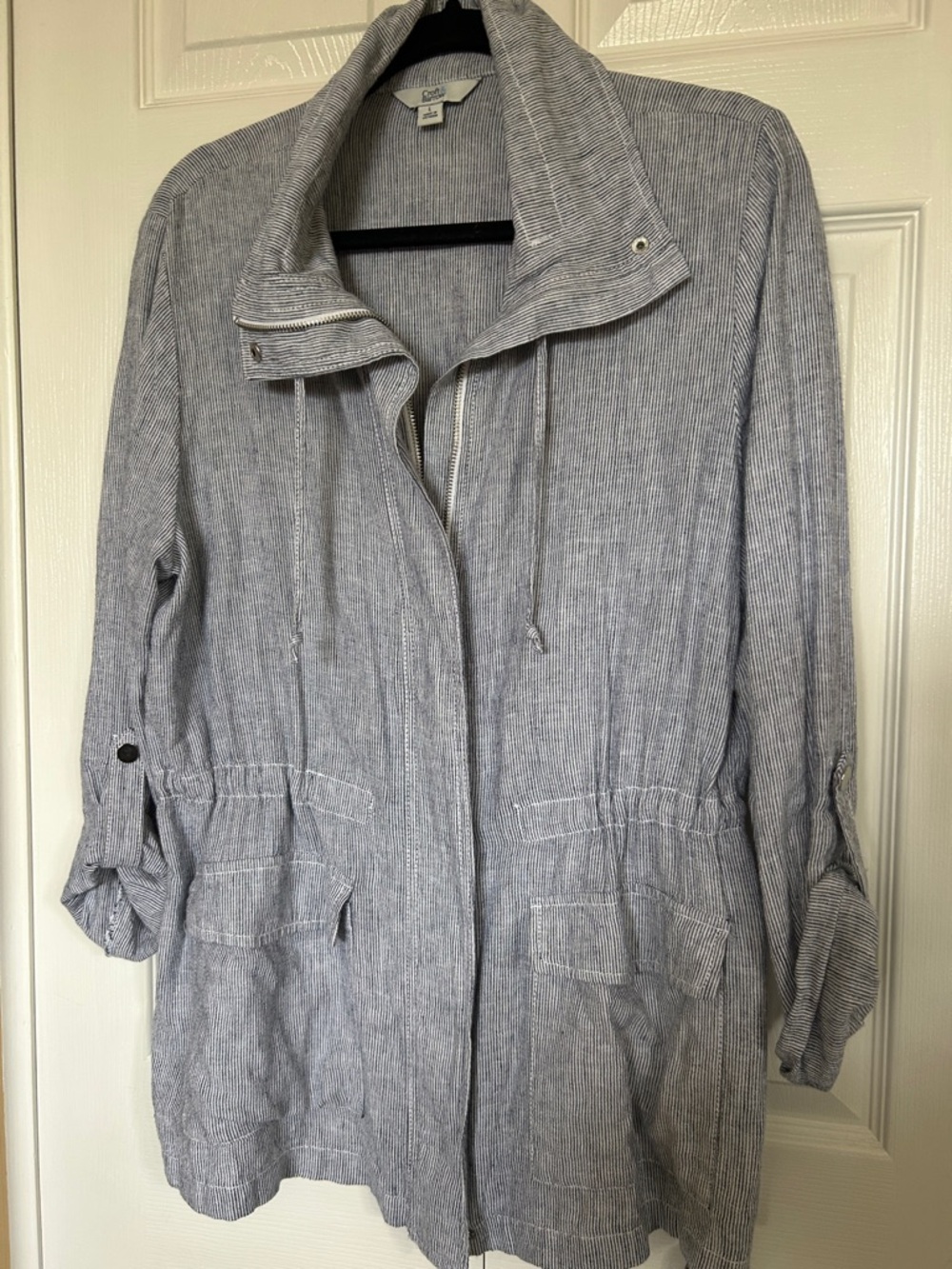 Croft & Barrow Blue Drawstring Utility Jacket - Picture 3 of 12